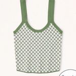 Abercrombie & Fitch Green Knit Jacquard Crop Tank Top Photo 1