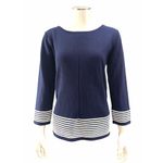 Carol Rose Petite PL Navy White Striped Sweater Nautical Knit Top Coastalcore Size undefined Photo 1