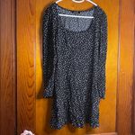 Madewell Seamed Long-Sleeve Mini Dress in Ditsy Floral Blue Square Neck Photo 2