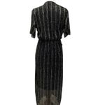 All in Favor L black gold sparkle faux wrap dress Photo 5