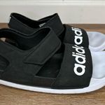 Adidas Unisex Adilette Black White Sandals Photo 2