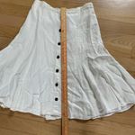 JM Collection  100% Linen Skirt A-Line Button Front Midi Summer White‎ Photo 1