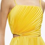 Alice + Olivia NEW NWT  Powell Pleated Wide Leg Cutout Jumpsuit Golden Rod Yellow Photo 2