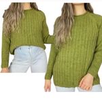 Lee  sweater green ribbed knit 1990s oversized sweater crewneck size small VTG Photo 1