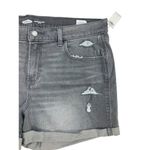 Old Navy New  Boyfriend Shorts Womens 14 Gray Mid Rise Cuff Festival Distressed Photo 1