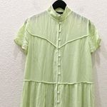 Rag and Bone Bright Green “Libby” Tiered Seam Crinkle Midi Dress Size XS Like New Photo 6