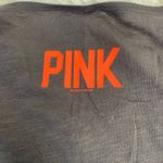 PINK - Victoria's Secret VS PINK Gray loose scoop tee with orange “love pink” cursive graphic Photo 3