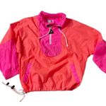 Ocean Pacific Vintage OP Hot Pink/Orange Windbreaker 3/4 Zip Jacket SZ Junior's M Photo 6