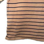 Uniqlo Tan Cotton Striped Boat Neckline Top Photo 4
