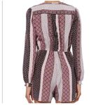 Intermix  Silk Purple Long Sleeve Boho Romper Size 4 Photo 2