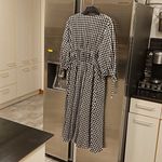 Altuzarra 💕💕 Donrine Seersucker Gingham Midi Dress ~ Black Ivory 42 EU NWT Photo 10