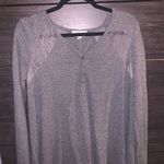 Pink Rose Gray Sweater  Photo 0