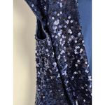 Badgley Mischka Collection Gown Navy Blue Sequin Draped Back Formal Evening 2 Photo 14