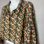 Vintage Blouse DIY Crop Top‎ Block Pattern Long Sleeve Funky Button Photo 10