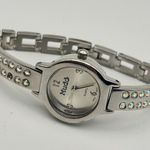Mudd Silver Tone Crystals Women’s Quartz Watch Working New Battery Photo 3