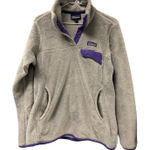 Patagonia  Women’s Snap-T Pullover Gray/Purple Jacket‎ Sweater Size Medium Photo 0