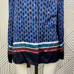 Maje Cristen Blouse Top Blue Printed Geometric Photo 5