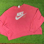 Nike Women’s 1X Pink Glitter Sparkle Swoosh Logo Sweater Crewneck Cozy Lounge Photo 0