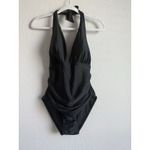 DKNY  Women's Large Swimsuit One Piece Tummy Control Halter Neckline Black NEW Photo 4