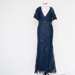 Mac Duggal Navy Embellished Evening Gown Photo 1