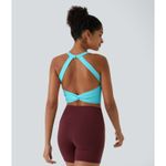 Halara  SoftlyZero Plush Cut Out Cropped Yoga Tank Top Photo 1