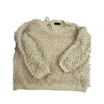 Mustard Seed  women’s size L creme large loop shag fuzzy sweater Photo 2