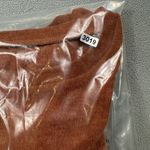 SheIn  Sweater Top M Orange Crew Neck Texture Long Sleeve Puff Sleeve Button Cuff Photo 4