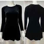 🖤 MODA INTERNATIONAL black velvet LONG SLEEVE. Stretchy DRESS holiday cocktail 🖤 Photo 3