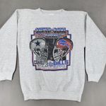 Tultex Vintage Buffalo Bills Dallas Cowboys Super Bowl Crew Neck Sz XL Gray 1993 Helmet Photo 0
