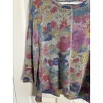 Habitat Abstract Watercolor 3/4 Sleeve Top Oversized XS Boxy Art to Wear Photo 3