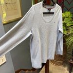 Tommy Hilfiger Y2K Lightweight Waffle Knit 100% Cotton Baby Blue Sweater size L Photo 3