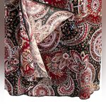 Y2K Retro Women’s VNeck Red Paisley Rhinestone Babydoll 3/4 Sleeve Top Small‎ Photo 4