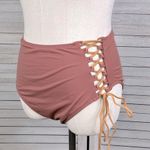 Icon Swim Bikini Bottoms with Rope Side Lacing Dusty Rose/Light Pumpkin-Large Photo 1