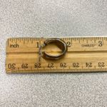 14k Italy Gold Silver Tone Hoop Earrings Textured Stripe Italian Hoop Earrings Photo 7