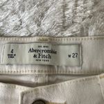 Abercrombie & Fitch Y2k Off White Jean Shorts Cuffed Sz 4 27 Photo 2