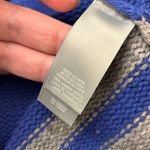 Liz Claiborne LARGE Royal Blue Gray DEER Christmas Winter Striped Wool Sweater Photo 10