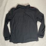 Roz & Ali | Black Button Down with Maroon Velvet Floral Accents | Large Photo 1