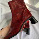 Topshop Red Snake Skin Boots Photo 3