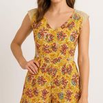 Ark & Co. Floral Print Lace Trim Tie Back Romper Photo 0