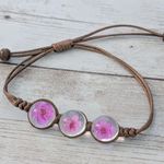 Pink Flower Bead Bracelet Photo 0