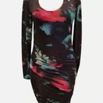 Black Halo  Ruched Midnight Floral Bodycon Dress size 6 Photo 1