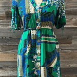 Moulinette Soeurs Anthropologie 100% Silk Rqinforest Morning Shirt Dress Size 2 Photo 0