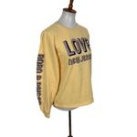 Mad Engine Love New Jersey Graphic Sweatshirt Yellow Long Sleeve Pullover Large Photo 3