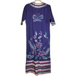 Vintage Bette of Jamaica Floral Purple Pink Blue White Kimono Dress 100% Cotton‎ Size M Photo 5