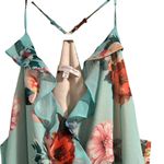 Lavender Brown Blue Floral High Low Spaghetti Strap Dress Sz. M Photo 4