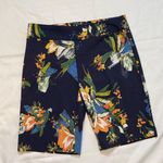 124 Zac & Rachel Floral Bermuda Tropical Vacation Long Shorts Size 10 Petite Blue Photo 0