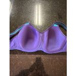 Wacoal  Sports Bra 36DDD Supportive Adjustable Purple Teal Gym 853209 Workout Photo 4