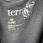 Terra & Sky  tank top 14W V neck tie back ombre cotton black soot gray 0X NEW Photo 4