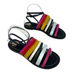 Tory Burch  Multicolor Rainbow Leather Strappy Flat Sandals Size 7.5 Photo 6