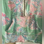 Lilly Pulitzer skipper popover sweatshirt 1/4 zip up kangaroo pockets Medium Photo 2